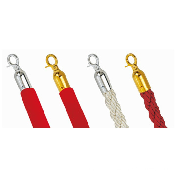 Twist Rope Divider Stanchions Crowd Control Barrier Rope Velvet Queue Barrier for Posts Stands with Chrome Hooks